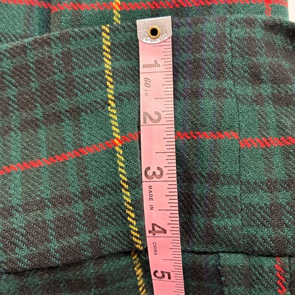 Vintage Handmade Wool Skirt Green Yellow Plaid XS/S - Picture 6 of 6